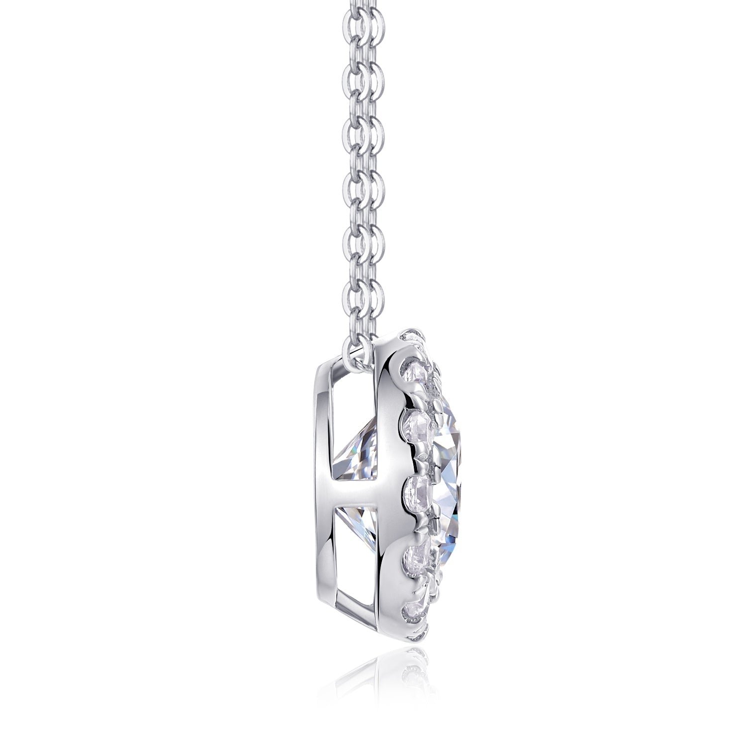 2 Carat Moissanite Pendant Necklace – Sterling Silver | Diamond Alternative for Women