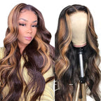 Long Curly Wig with Center Part Bangs - Heat Resistant Synthetic Fiber