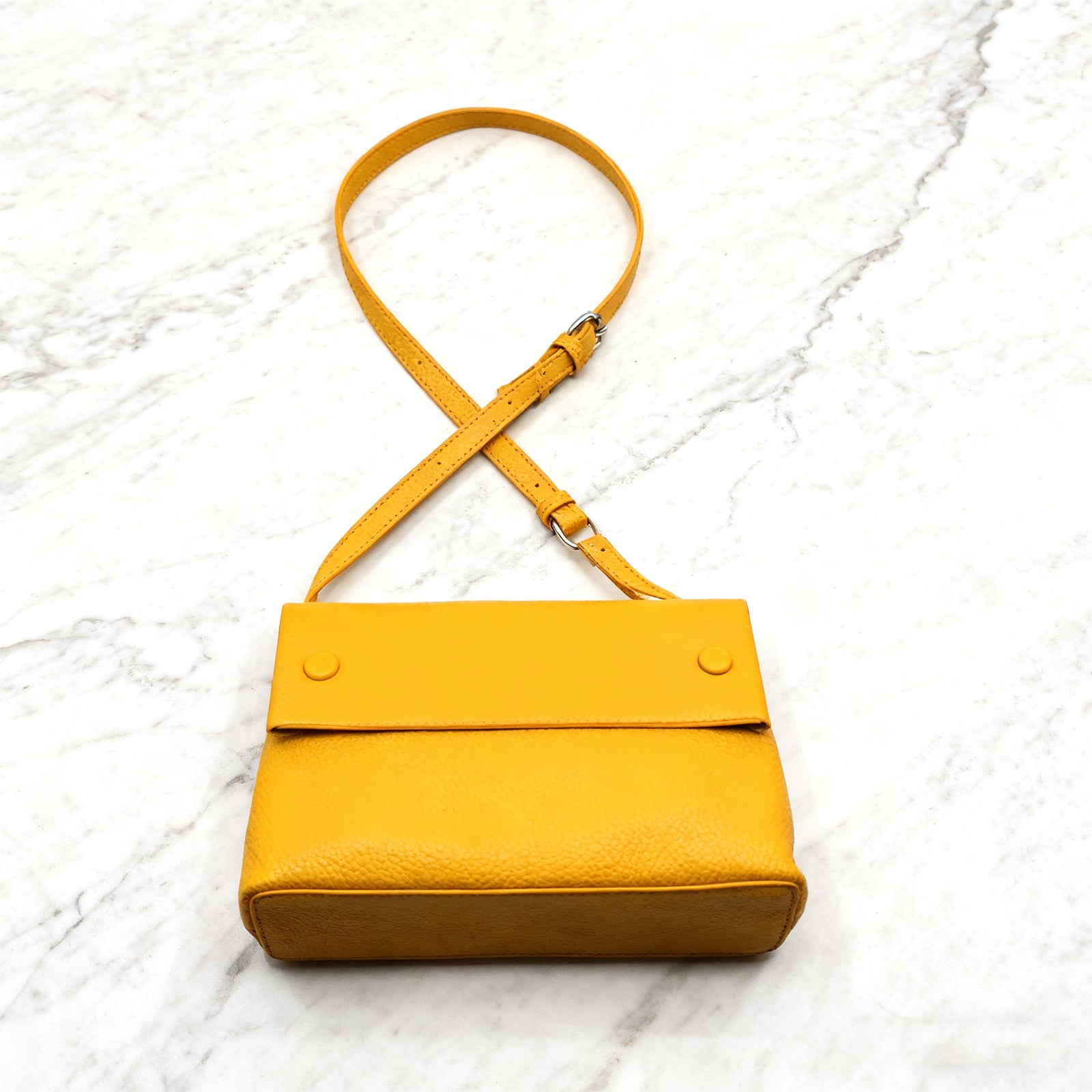 Structured Crossbody Handbag - Vegan Leather Shoulder Bag with Adjustable Strap