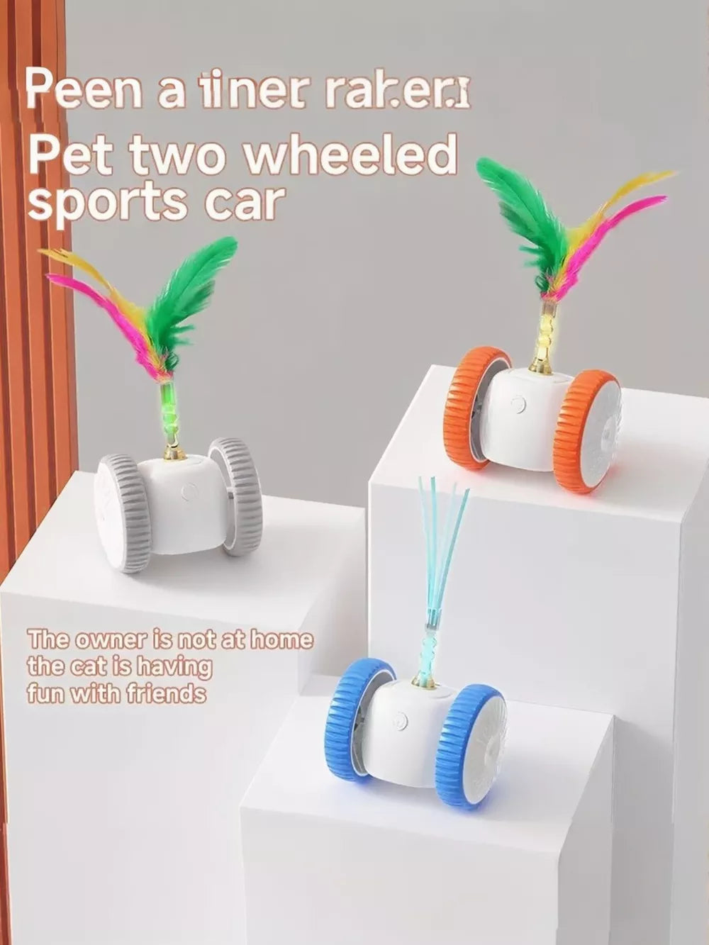 Interactive Self-Rotating Feather Pet Chase Toy | Electric Cat & Dog Toy