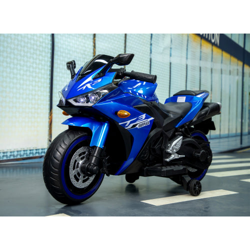 12V Kids Electric Motorcycle Ride-On Toy with Training Wheels - Ages 3-6