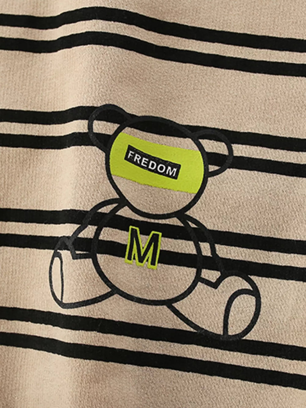 Children's Striped Bear Crew Neck Sweatshirt – 100% Cotton Kids Pullover