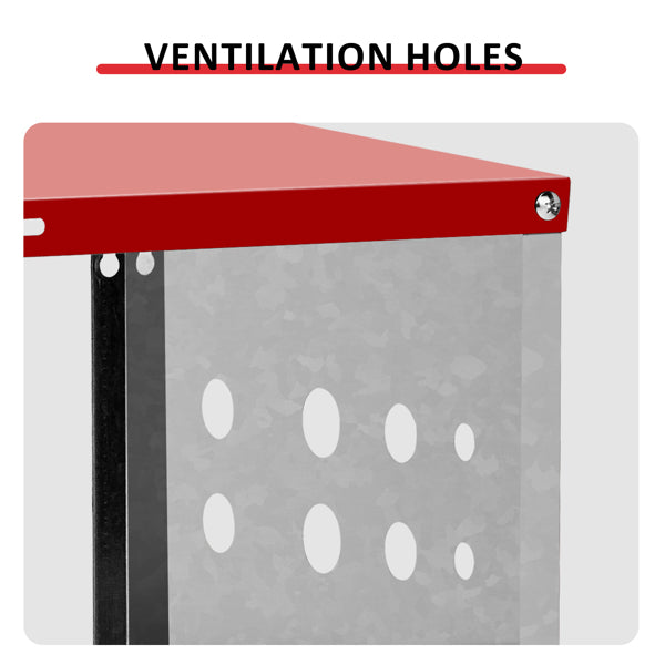 6-Compartment Chicken Nesting Box - Durable Metal Hen House with Sloped Roof & Ventilated Design