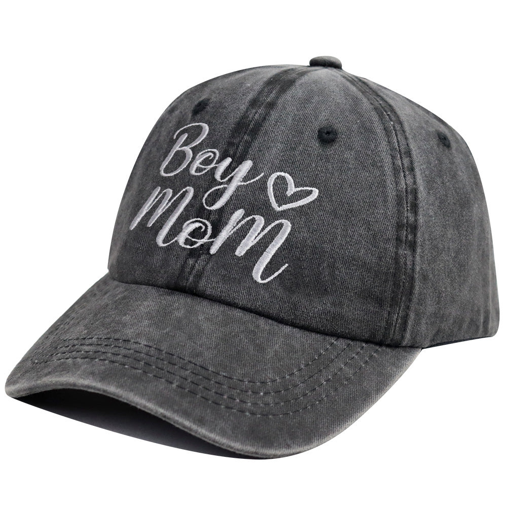 Boy Mom Baseball Cap | Embroidered Cotton Hat for Women – Adjustable & Washable