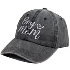 Boy Mom Baseball Cap | Embroidered Cotton Hat for Women – Adjustable & Washable
