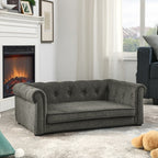 Orthopedic Dog Bed Sofa for Large Dogs | Elevated Couch with Washable Foam Cushion