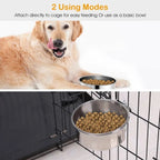 No-Spill Stainless Steel Crate Dog Bowl with Clamp Holder