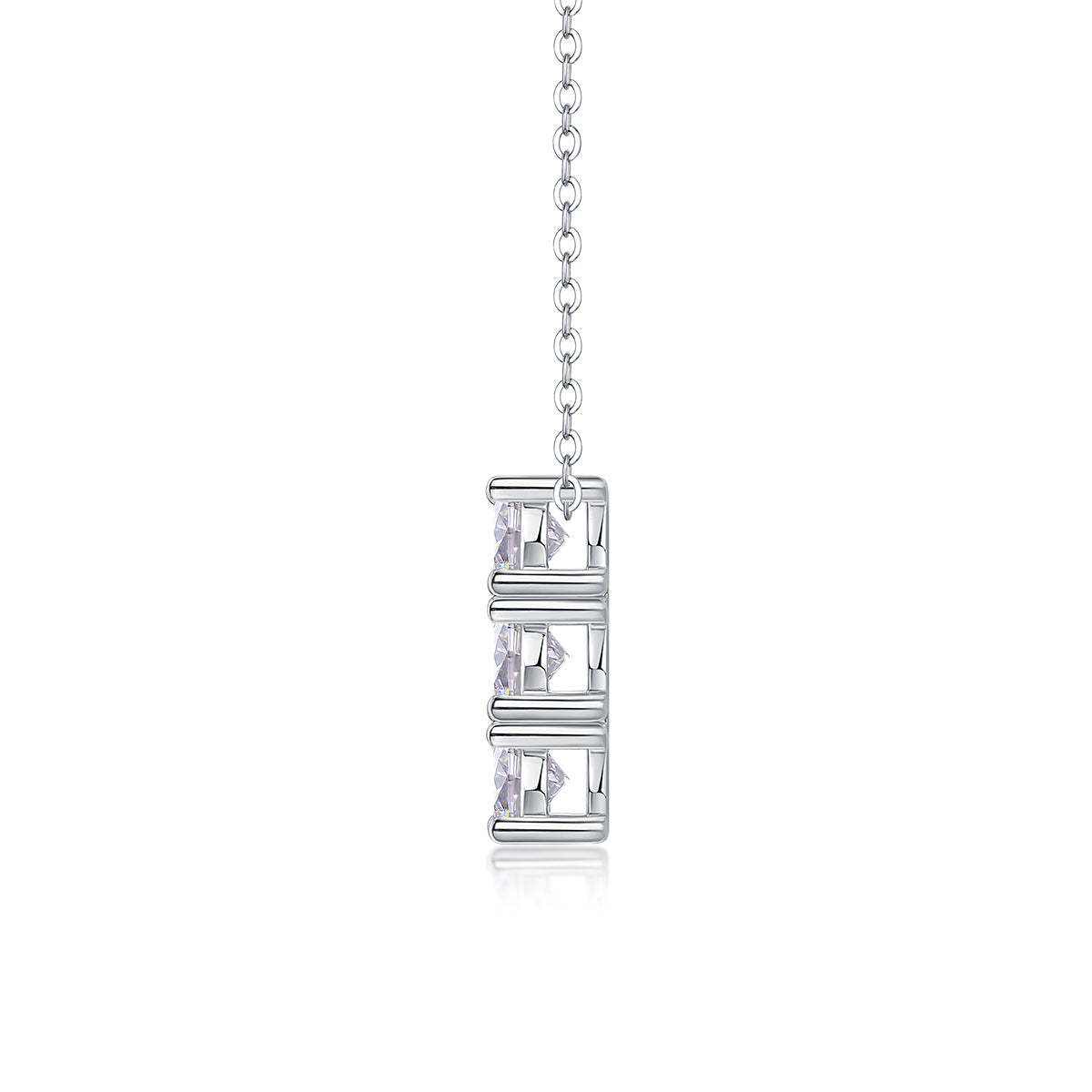 0.5 Carat Moissanite Pendant Necklace - 925 Sterling Silver with Platinum Plating
