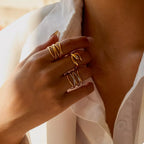 Two-Tone Open Ring | 18K Gold-Plated Stainless Steel