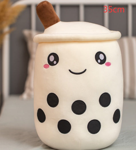 Boba Tea Plush Pillow - Cute Bubble Tea Stuffed Animal Cushion for Kids & Adults