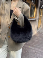 Fluffy Solid Color Mini Handbag