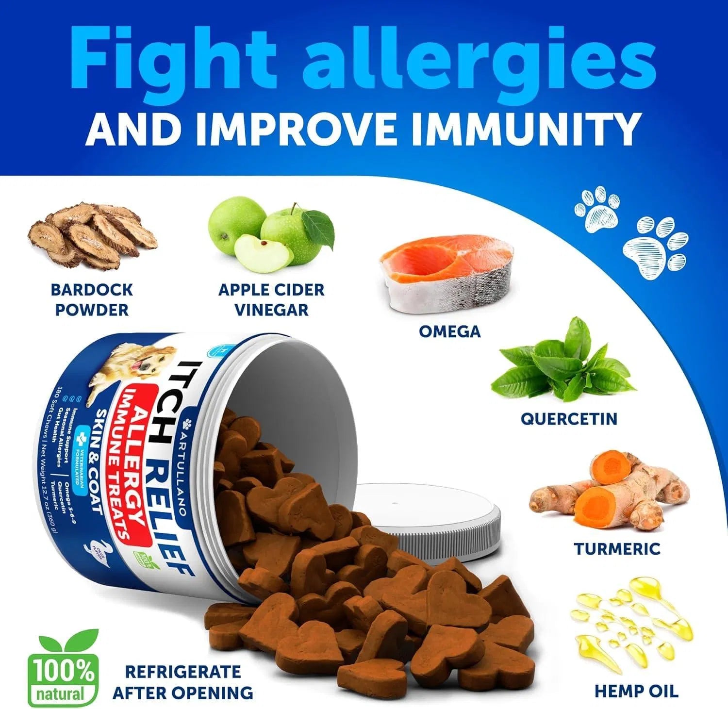 Dog Probiotics Chews - 180 Count Digestive & Immune Support for Gut Health, Itchy Skin & Allergies