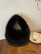 Fluffy Solid Color Mini Handbag