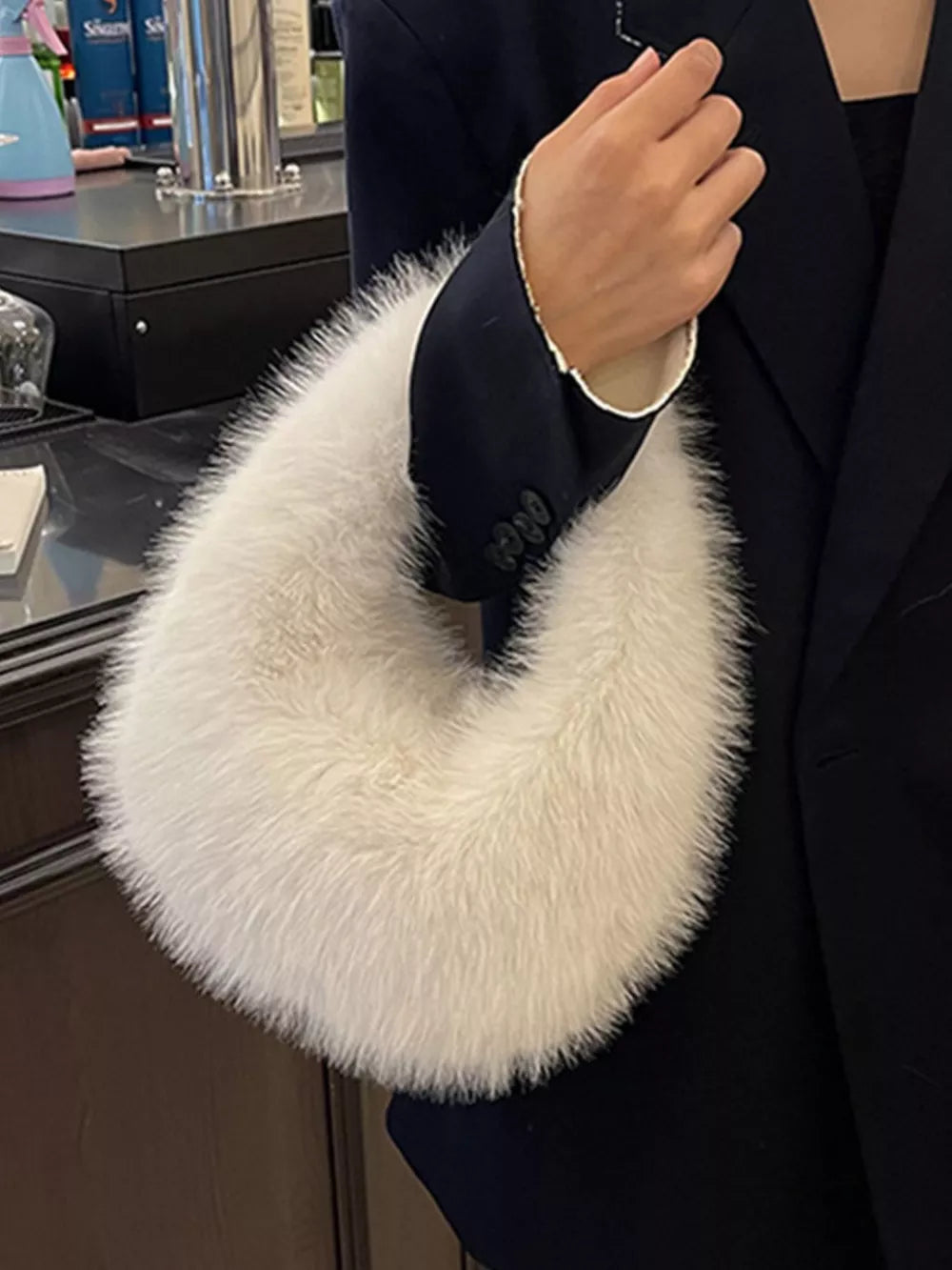 Fluffy Solid Color Mini Handbag