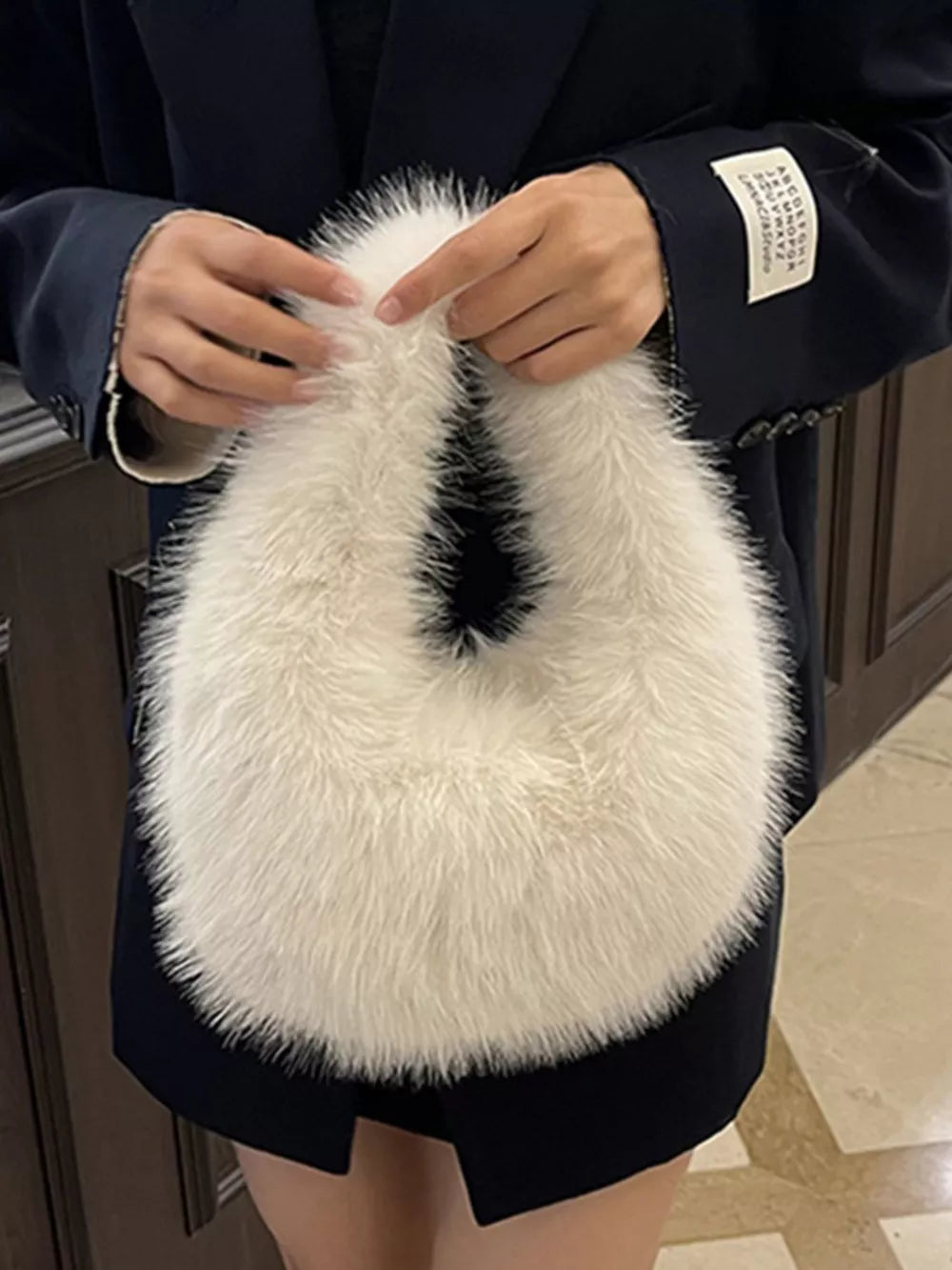 Fluffy Solid Color Mini Handbag