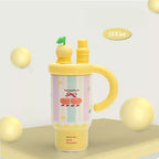 800ml Colorful Cartoon Water Bottle with Straw & Handle | Stainless Steel Insulated Tumbler | 27oz