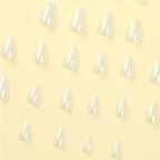 Aurora White Press-On Nails | 24-Piece Long Square Fake Nail Set