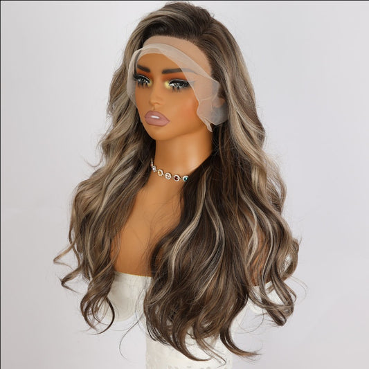 Glueless Lace Front Wig - Natural Highlight | 150% Density Heat-Resistant Synthetic | 26"