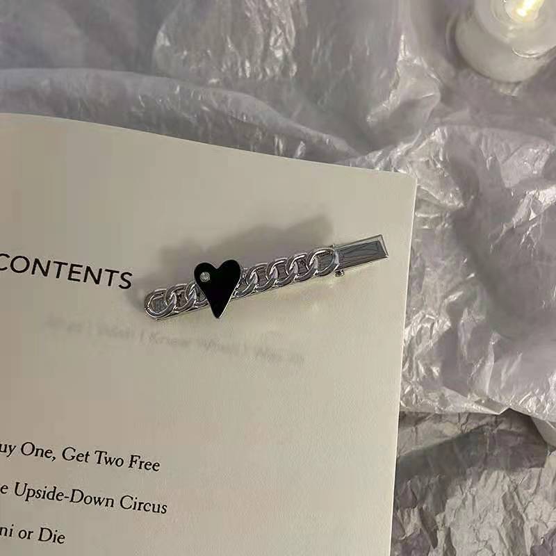 Heart Chain Hair Pin - Elegant Gold Metal Hair Accessory