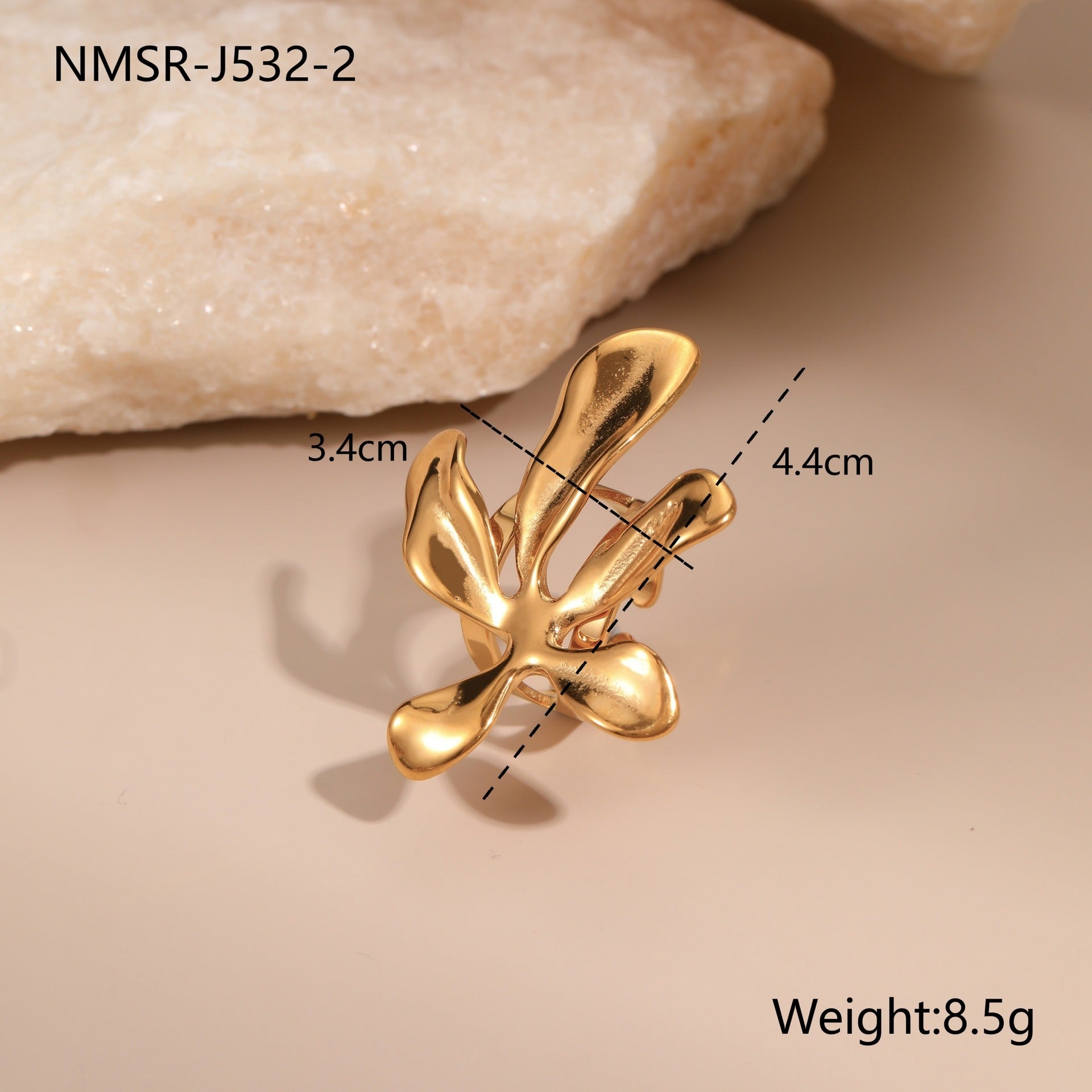 18K Gold Plated Flower Jewelry Set | Necklace, Earrings & Ring for Women