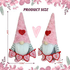 Valentine's Day Gnome Decorations - Pink Plush Scandinavian Tomte for Tiered Tray & Home Decor