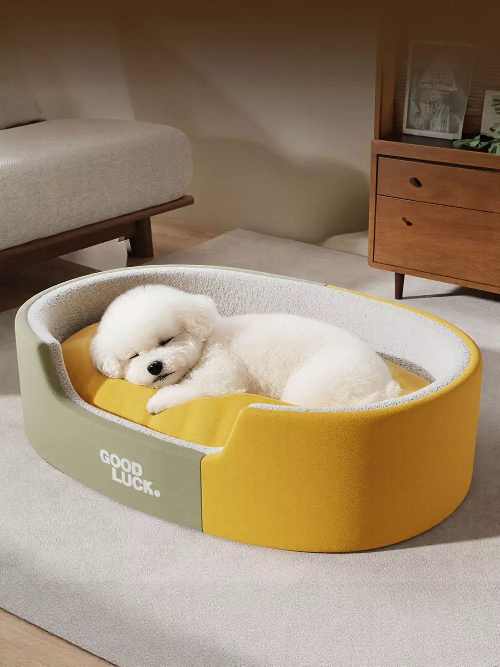 Oval Plush Pet Nest – Ultra-Soft Sponge Bed for Cats & Dogs | S–XL