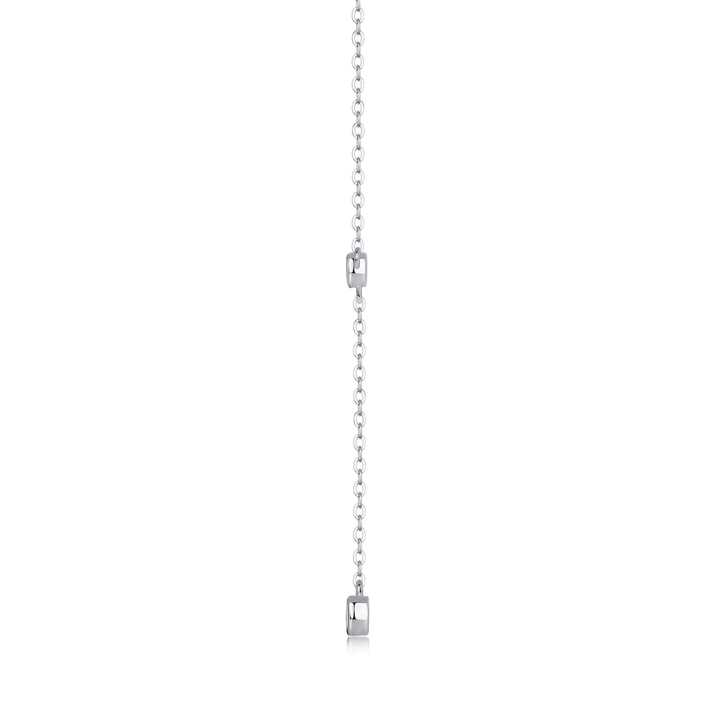 Moissanite Tassel Pendant Necklace Set | S925 Sterling Silver & Platinum Plated