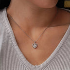 Moissanite Heart Pendant Necklace Set | S925 Sterling Silver & Platinum Plating