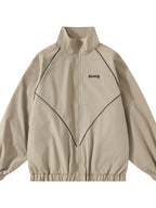 Men's Zip-Up Cotton Blend Jacket – 80% Polyester, 20% Cotton, Full Zip & Long Sleeve