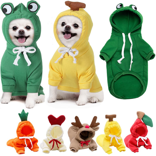 Cozy Fruit Hoodie for Small Dogs - Warm Fleece Winter Coat for Chihuahuas, French Bulldogs & Puppies