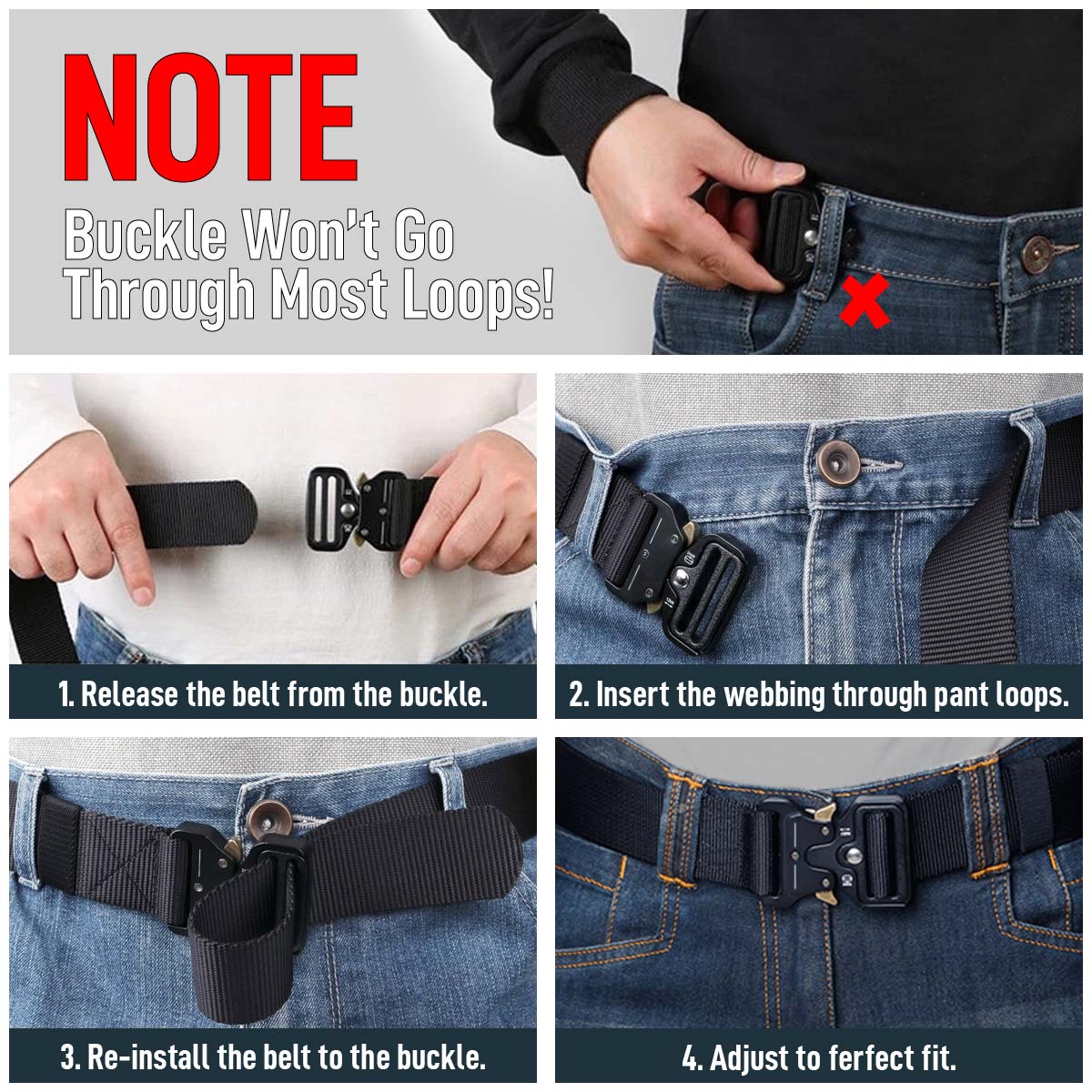 Men's Tactical Belt | Quick-Release Buckle | Adjustable Military Nylon Waist Belt