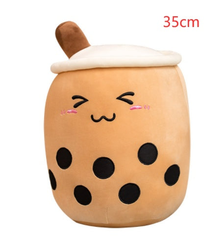 Boba Tea Plush Pillow - Cute Bubble Tea Stuffed Animal Cushion for Kids & Adults