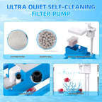 FREESEA 2-Gallon Aquarium Starter Kit with LED Light & Filter - Perfect Desktop Fish Tank for Betta, Goldfish & Shrimp