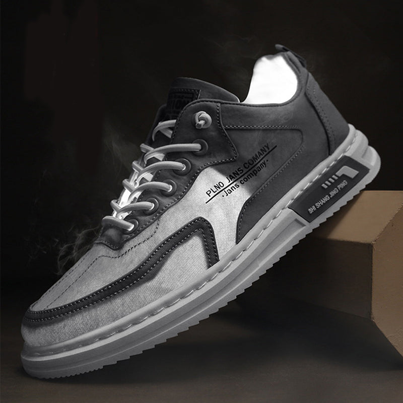 Men's Canvas Platform Sneakers – Breathable Lace-Up Casual Shoes