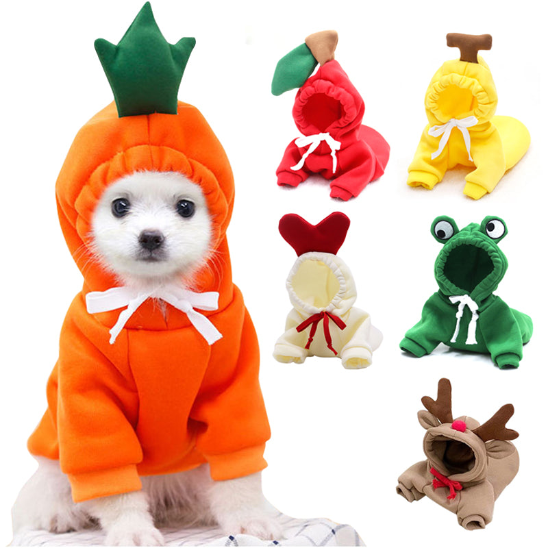 Cozy Fruit Hoodie for Small Dogs - Warm Fleece Winter Coat for Chihuahuas, French Bulldogs & Puppies