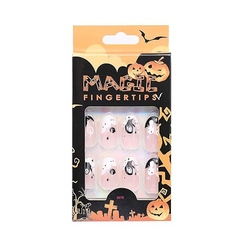 Long Square Press On Nails – 24-Piece Fake Nail Set with Adhesive Tabs