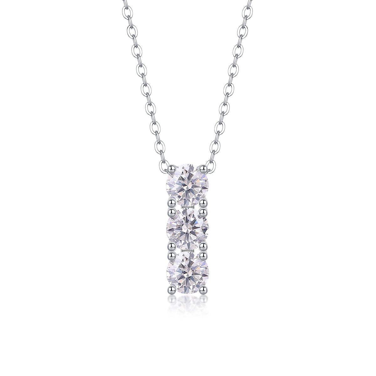 0.5 Carat Moissanite Pendant Necklace - 925 Sterling Silver with Platinum Plating