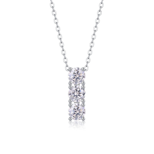 0.5 Carat Moissanite Pendant Necklace - 925 Sterling Silver with Platinum Plating