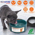 Heated Pet Water Bowl - 74oz Thermostat Controlled, Anti-Freeze for Dogs & Cats