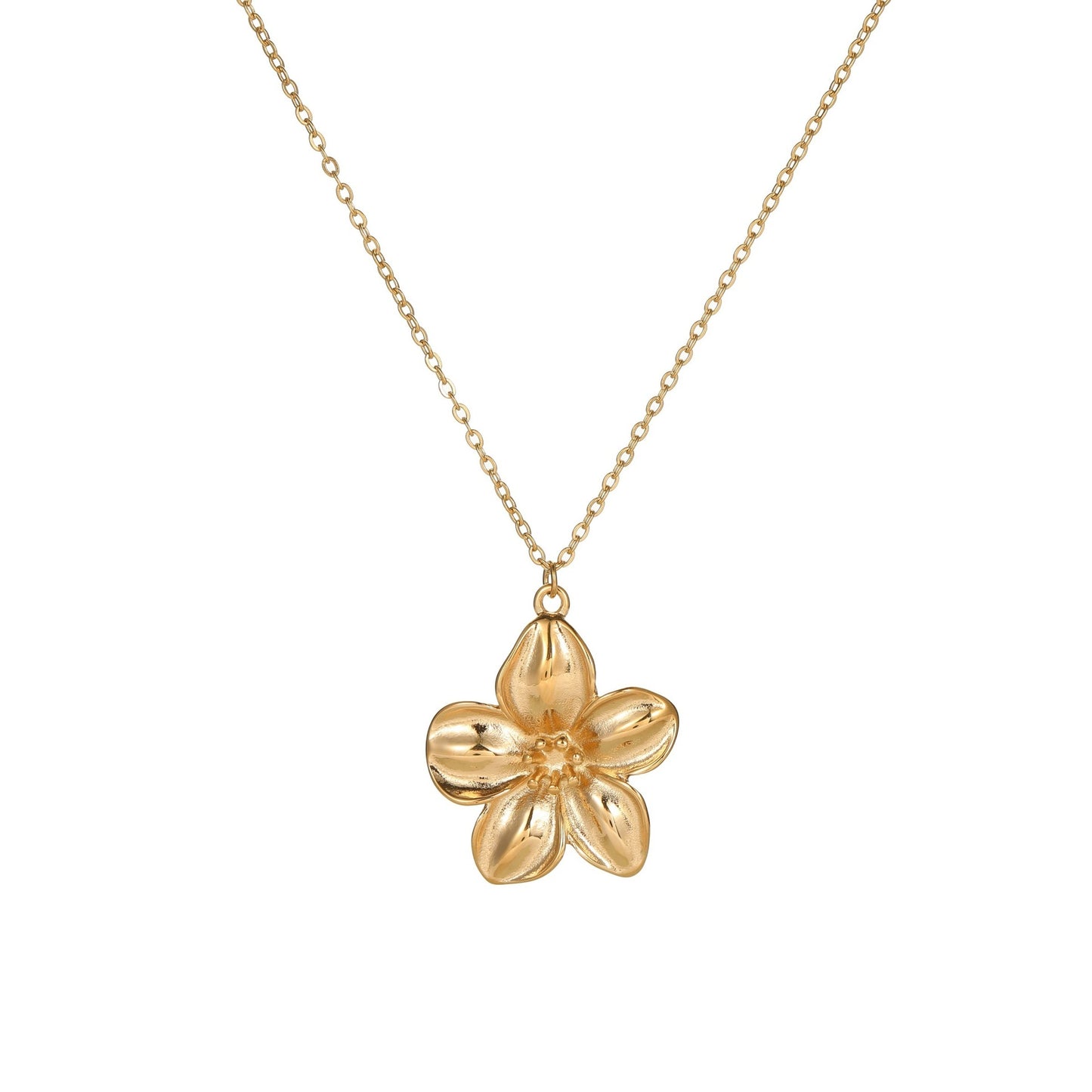 18K Gold Plated Flower Jewelry Set | Necklace, Earrings & Ring for Women