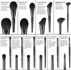 10-Piece Professional Makeup Brush Set | Natural Hair & Wood Handles