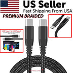 Premium Braided USB-C Fast Charging Cable - 6ft Durable Nylon Charger Cord