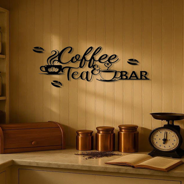 Vintage Coffee Sign | Rustic Metal Wall Decor for Kitchen & Coffee Bar | Gift for Coffee Lovers