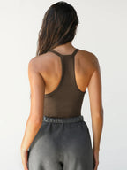 Women's Knitted Slim Fit Crop Vest Top – Sleeveless Spring & Summer Essential