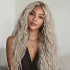 Gray Ombre Wavy Lace Front Wig | T-Part Lace | 150% Density | Heat Resistant Synthetic