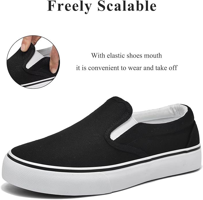 Women's Slip-On Canvas Sneakers | Lightweight Classic Low-Top Casual Shoes