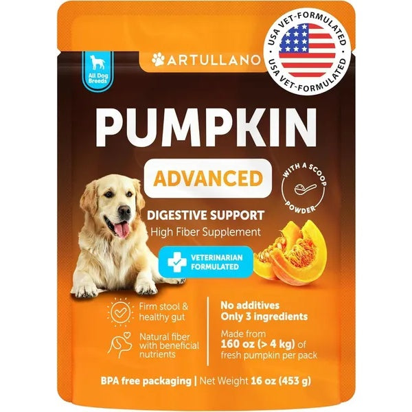 Pumpkin Powder for Dogs - Digestive Support Supplement 16 oz | Made in USA