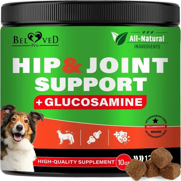 Hip & Joint Supplement for Dogs – Glucosamine, Chondroitin, MSM & Turmeric Soft Chews for Arthritis & Joint Pain Relief