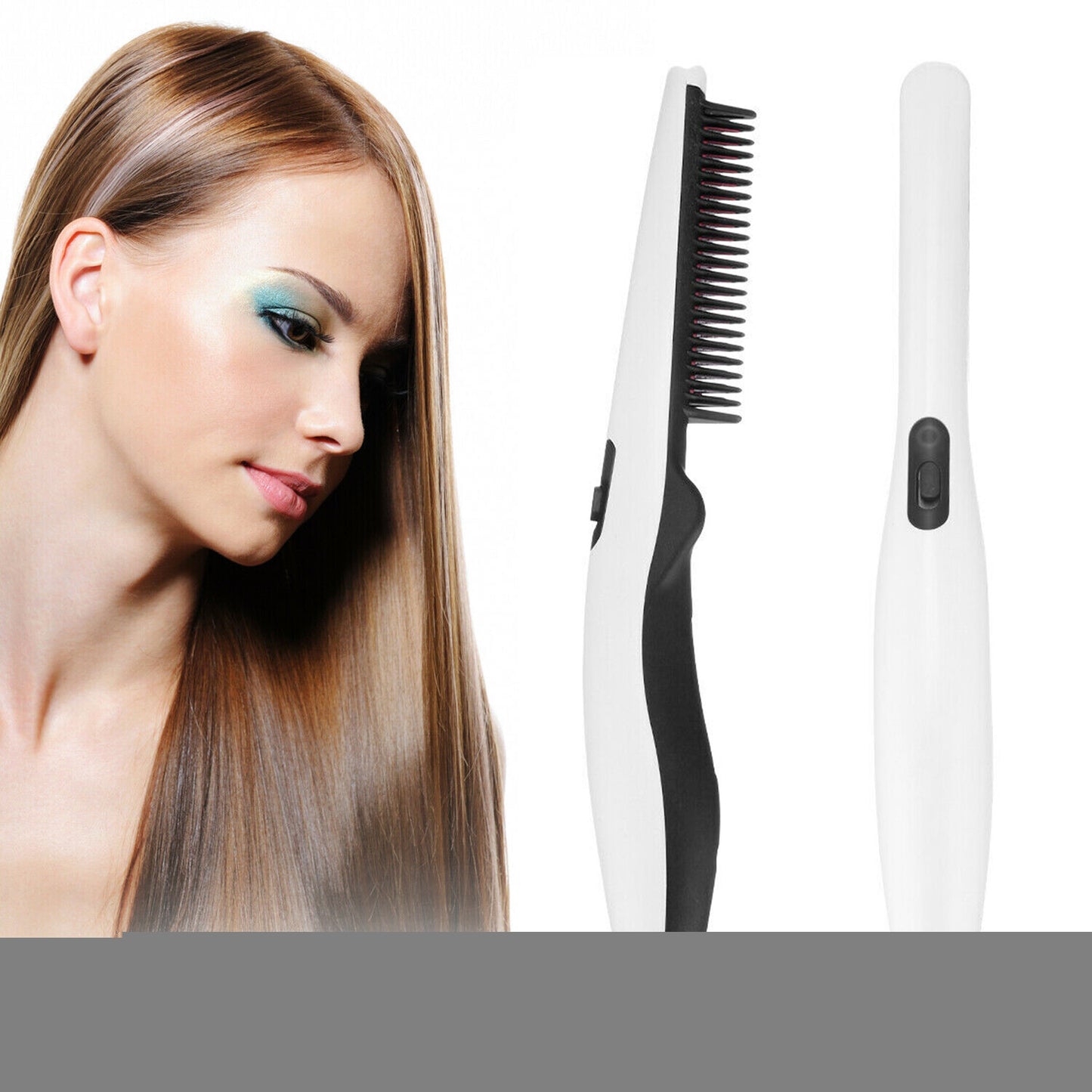 Men's Heated Beard Straightener Brush - Quick Styling Comb for Beard & Hair