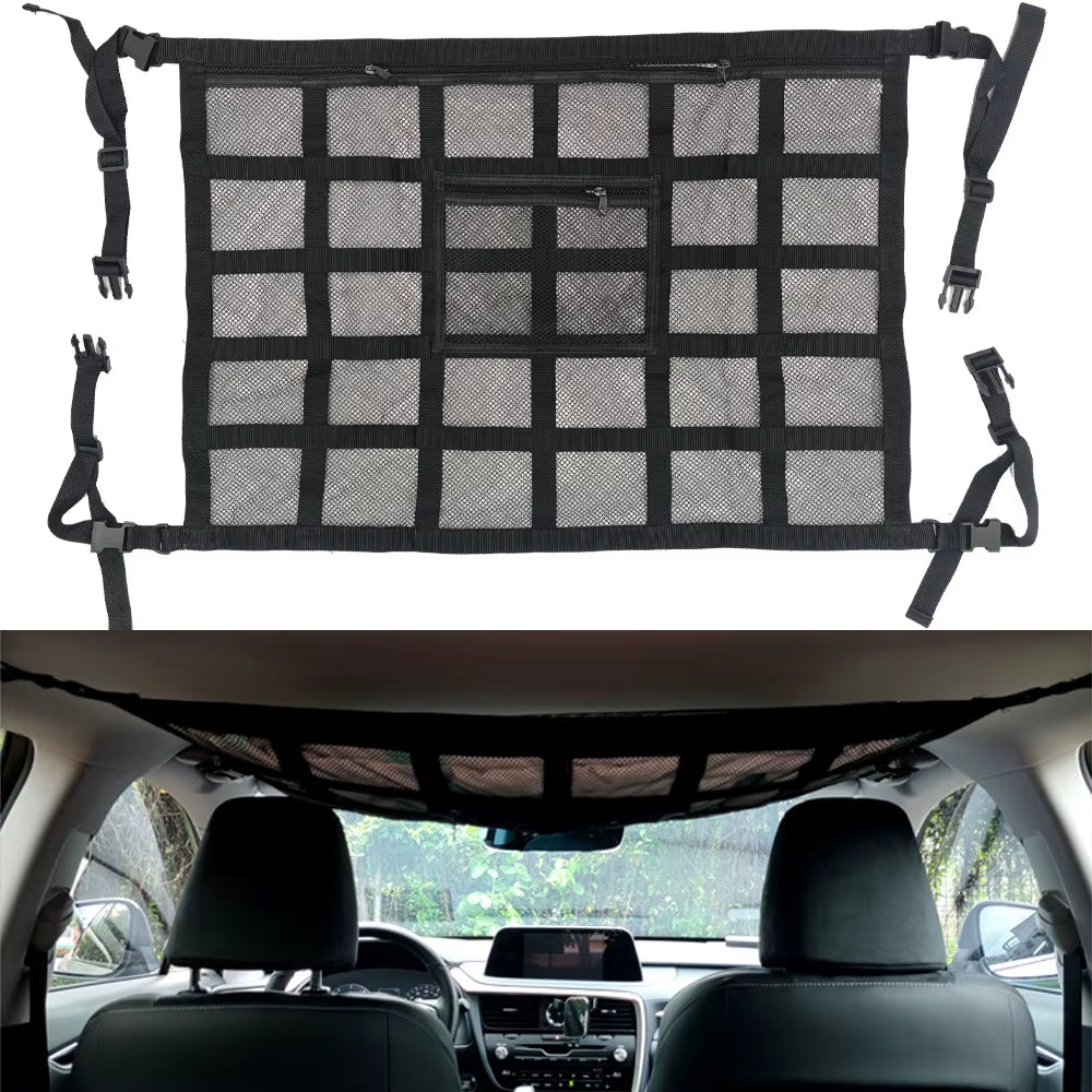 Car Ceiling Cargo Net Storage Net for Car Large Car Ceiling Cargo Net Pocket Mesh Car Roof Organizer for SUV Long Trip Camping